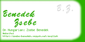 benedek zsebe business card